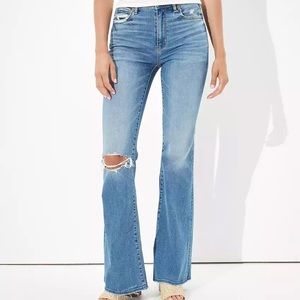 AE super high rise flare jeans